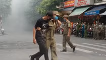 Diễn tập phương án chữa cháy, cứu nạn tại phố Hàng Mã