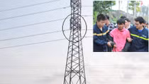 Ngáo đá ngồi cố thủ 36 giờ trên cột điện cao thế