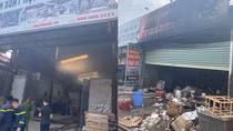 Dập tắt đám cháy tại cửa hàng kinh doanh nội thất