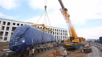 Các đoàn tàu được lắp đặt trên đường sắt Cát Linh-Hà Đông