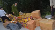 Công an Hà Giang thu giữ gần 600kg pháo tại bìa rừng