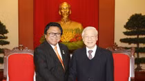 Tổng Bí thư Nguyễn Phú Trọng tiếp Chủ tịch Thượng viện Indonesia