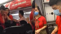 Cấm bay 12 tháng nữ hành khách ném điện thoại vào tiếp viên