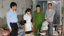 Gần tấn bì lợn bẩn tại cơ sở sản xuất dăm bông