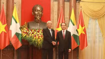 Chủ tịch nước Trần Đại Quang đón và hội đàm với Tổng thống Myanmar Htin Kyaw
