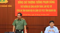 Thứ trưởng Phạm Dũng làm việc với Công an và Cảnh sát PCCC tỉnh Khánh Hòa