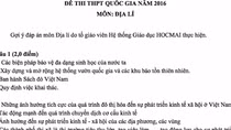 Gợi ý đáp án môn Địa lý thi THPT quốc gia 2016
