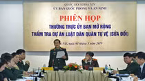 Thường trực Uỷ ban Quốc phòng và An ninh thẩm tra Dự án Luật Dân quân tự vệ (sửa đổi)