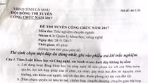 Truy trách nhiệm vụ “rò rỉ” đề thi” công chức ở Cà Mau