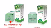 In logo ngôi sao thuốc Việt trên bao bì thuốc ho Bảo Thanh