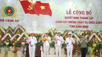 Công bố quyết định thành lập Cảnh sát PC&CC tỉnh Bình Định