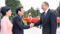 Chủ tịch nước Trương Tấn Sang hội đàm với Tổng thống Azerbaijan Ilham Alyev