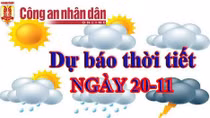 Thời tiết ngày 20/11: Mưa rào và dông trên nhiều khu vực của cả nước