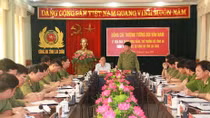 Thượng tướng Bùi Văn Nam làm việc tại Công an tỉnh Lai Châu