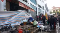 Cháy lúc nửa đêm, 15 gian hàng chợ Đồng Xa bị thiêu rụi