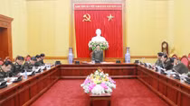 Thứ trưởng Bùi Văn Thành làm việc về chủ trương xây dựng cụm trường CAND