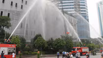 Diễn tập chữa cháy tại tòa nhà Keangnam Landmark Tower