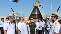 Tổng Bí thư Nguyễn Phú Trọng thăm, làm việc tại Vùng 4 Hải quân