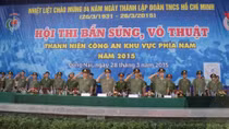 Hội thi bắn súng, võ thuật Thanh niên Công an khu vực phía Nam