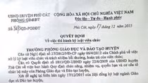 Phúc kiểm hình thức kỷ luật một giáo viên hành xử với học sinh trái luật