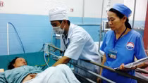 Cứu sống 2 nông dân bị rắn lục đuôi đỏ cắn