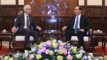 Chủ tịch nước Trần Đại Quang tiếp xã giao Tổng Thư ký Interpol