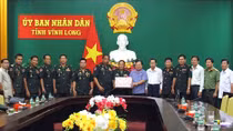 Đoàn cán bộ Bộ Tư lệnh Cảnh vệ Hoàng gia Campuchia chúc Tết lãnh đạo tỉnh Vĩnh Long