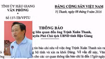 Hậu Giang đã nhận được đơn xin ra khỏi Đảng của ông Trịnh Xuân Thanh