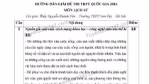 Hướng dẫn giải đề thi THPT quốc gia 2016 môn Lịch sử