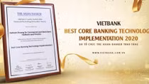 Vietbank – Ngân hàng duy nhất nhận giải thưởng công nghệ ngân hàng lõi tốt nhất năm 2020