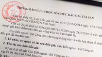 Thông báo lựa chọn tổ chức đấu giá tài sản