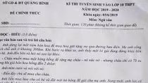 Quảng Bình: Đề thi môn Văn vào lớp 10 giống như copy từ đề thi học kỳ