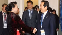 Chủ tịch Quốc hội Nguyễn Thị Kim Ngân hội kiến Chủ tịch Quốc hội Hàn Quốc