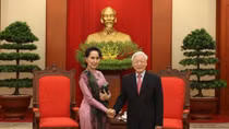 Tổng Bí thư Nguyễn Phú Trọng tiếp Cố vấn nhà nước Myanmar