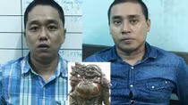 Hai tên trộm tượng Phật bằng trầm hương ra đầu thú 