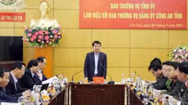 Ban Thường vụ Tỉnh ủy làm việc với Ban Thường vụ Đảng ủy Công an tỉnh Lào Cai 