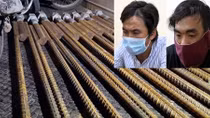 Hai con nghiện đi trộm 9 thanh sắt chuyên dụng tại kho công trình