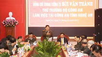 Thứ trưởng Bùi Văn Thành làm việc tại Công an tỉnh Nghệ An