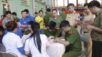 Công an thị xã Nghĩa Lộ hưởng ứng phong trào hiến máu tình nguyện