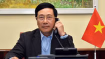 Phó Thủ tướng Phạm Bình Minh điện đàm với Ngoại trưởng Hoa Kỳ Michael R. Pompeo