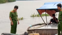2 tàu không biển kiểm soát hút trộm cát sông Cổ Chiên