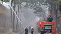 Diễn tập PCCC tại Công ty Cao su Sao vàng 