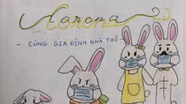 Bé gái vẽ truyện tranh “Phòng dịch Corona cùng gia đình nhà Thỏ”