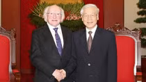 Tổng Bí thư Nguyễn Phú Trọng tiếp Tổng thống Ireland Michael D. Higgins