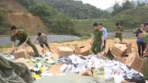Liên tiếp phát hiện, thu giữ thực phẩm bẩn, hàng giả thẩm lậu qua biên giới