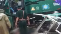 Xe container trôi tự do làm chết một sĩ quan Biên phòng đang trực gác