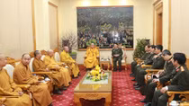 Trung ương Giáo hội Phật giáo Việt Nam thăm, chúc Tết Bộ Công an