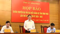 Đại hội đại biểu Đảng bộ tỉnh Vĩnh Phúc lần thứ XVII sẽ diễn ra từ ngày 13 đến 15/10