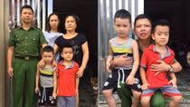 Dũng cảm cứu cháu nhỏ thoát khỏi lũ dữ