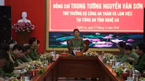 Thứ trưởng Nguyễn Văn Sơn thăm và làm việc tại Công an Nghệ An